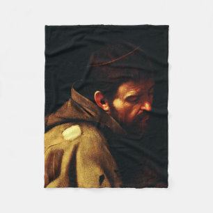 Saint Francis by Caravaggio Baroque Masterpiece Fleece Blanket