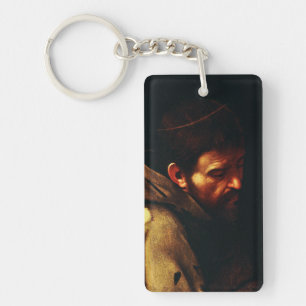 Saint Francis by Caravaggio Baroque Masterpiece Key Ring