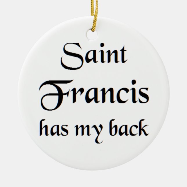 saint francis ceramic ornament (Front)