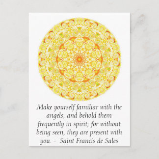 Saint Francis de Sales QUOTE about Angels Postcard