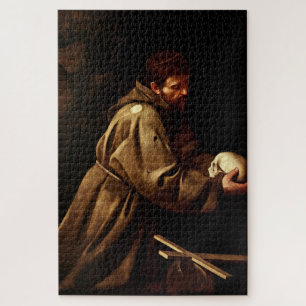 Saint Francis in Prayer (Christian) (Caravaggio) Jigsaw Puzzle