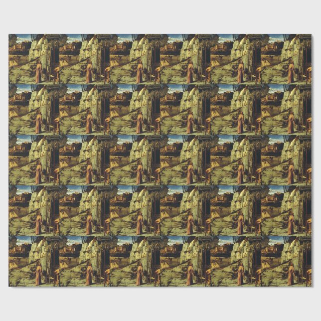 Saint Francis in the Desert by Giovanni Bellini  Wrapping Paper (Flat)
