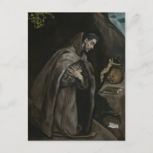 Saint Francis Kneeling in Meditation by El Greco Postcard