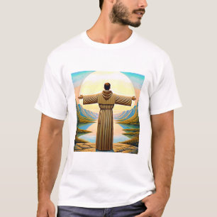 Saint Francis of Assisi as a Franciscan Tau 2 T-Shirt