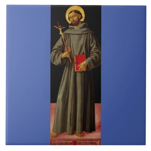 Saint Francis of Assisi by Antoniazzo Romano Ceramic Tile (Front)