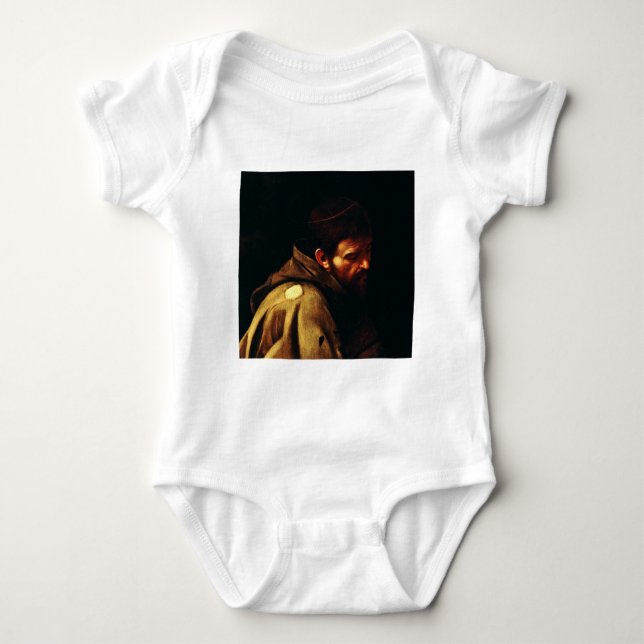 Saint Francis of Assisi by Caravaggio  Baby Bodysuit (Front)