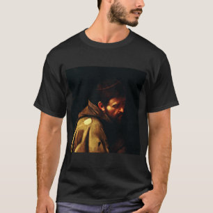 Saint Francis of Assisi by Caravaggio Baroque Art T-Shirt