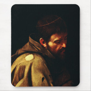 Saint Francis of Assisi by Caravaggio Mouse Pad