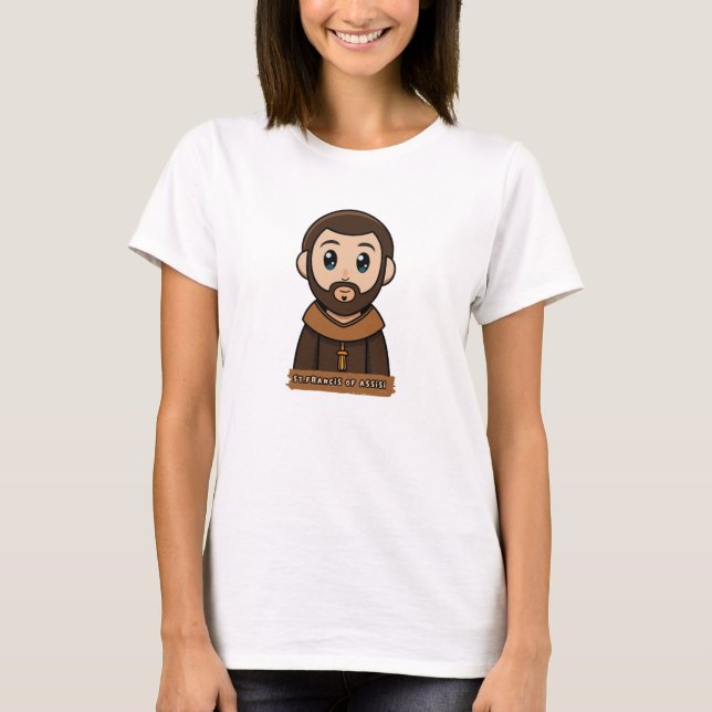 Saint Francis of Assisi Catholic Christian Tee (Front)