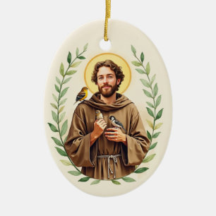 Saint Francis of Assisi Catholic Devotional Ceramic Ornament