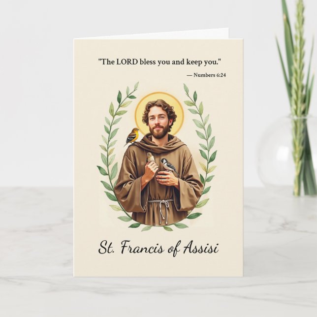 Saint Francis of Assisi God's Peace and Blessings Card (Front)