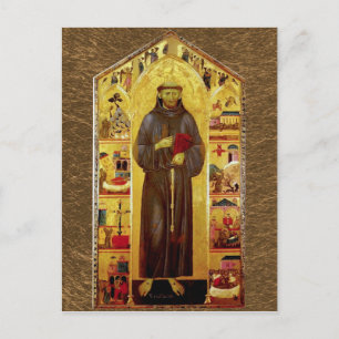 Saint Francis of Assisi Mediaeval Icon Postcard
