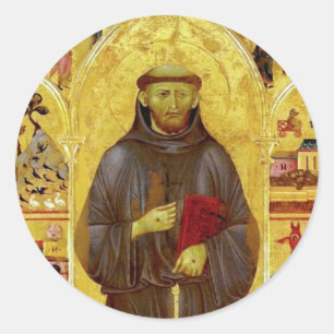 Saint Francis of Assisi Mediaeval Iconography Classic Round Sticker