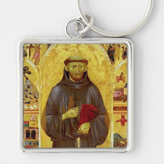 Saint Francis of Assisi Mediaeval Iconography Key Ring (Front)