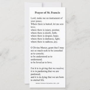 Saint Francis of Assisi Prayer Card