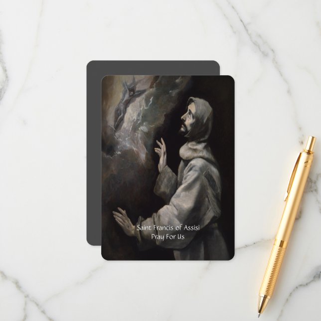 Saint Francis of Assisi Serenity Prayer Enclosure Card (Front/Back In Situ)