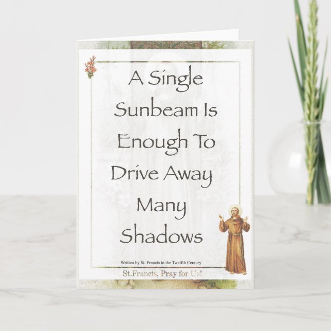 Saint Francis of Assisi Sunbeam PRAYER Card (Front)