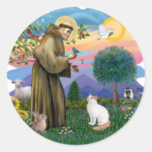 Saint Francis - Turkish Van cat Classic Round Sticker