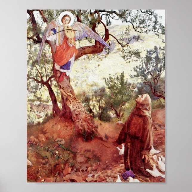Saint Francis with Angel Poster (Front)