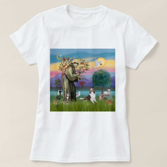 Saint Francis with Animals - custumizable T-Shirt (Design Front)