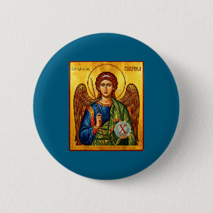 Saint Gabriel The Archangel Eastern Orthodox Byzan 6 Cm Round Badge