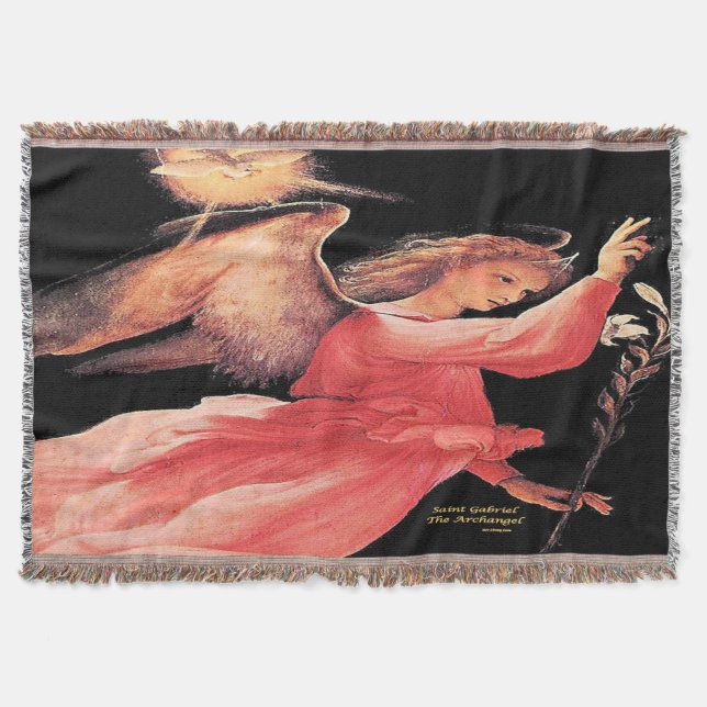 Saint Gabriel the Archangel Throw Blanket (Front)