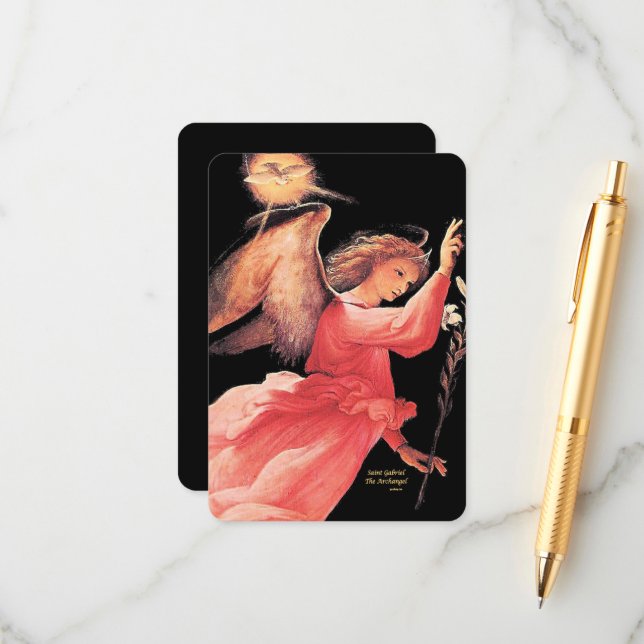 Saint Gabriel the Archangel with Prayer Enclosure Card (Front/Back In Situ)