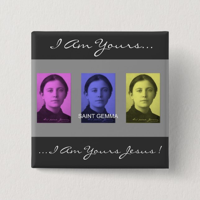 saint gemma 15 cm square badge (Front)