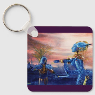 SAINT GEORGE AND ALIEN DRAGON KEY RING