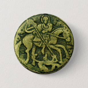 SAINT GEORGE AND DRAGON MEDALLION 6 CM ROUND BADGE