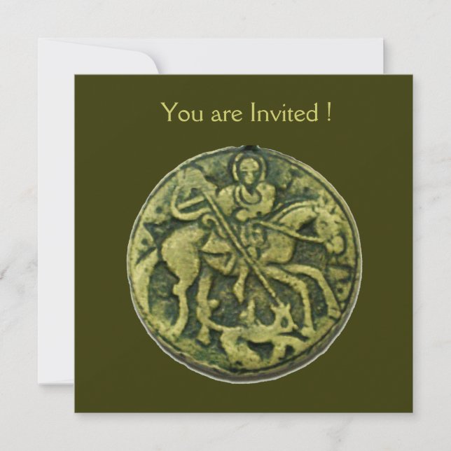SAINT GEORGE AND DRAGON MEDALLION INVITATION (Front)