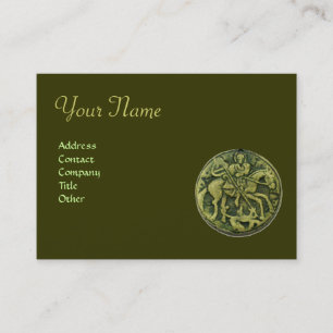 SAINT GEORGE AND DRAGON MEDALLION Monogram Business Card