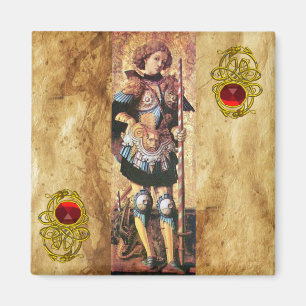 SAINT GEORGE AND DRAGON ,red ruby Magnet