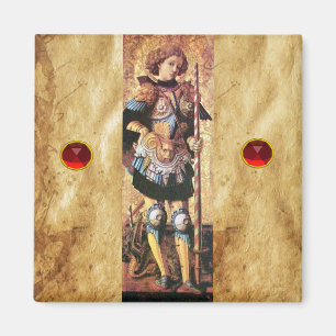SAINT GEORGE AND DRAGON ,red ruby Magnet