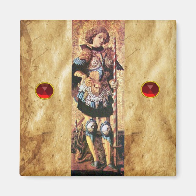 SAINT GEORGE AND DRAGON ,red ruby Magnet (Front)