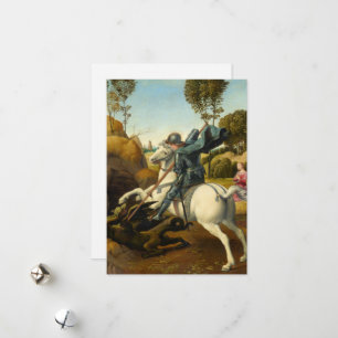 Saint George and the Dragon, 1506 by Raphael Holiday Card