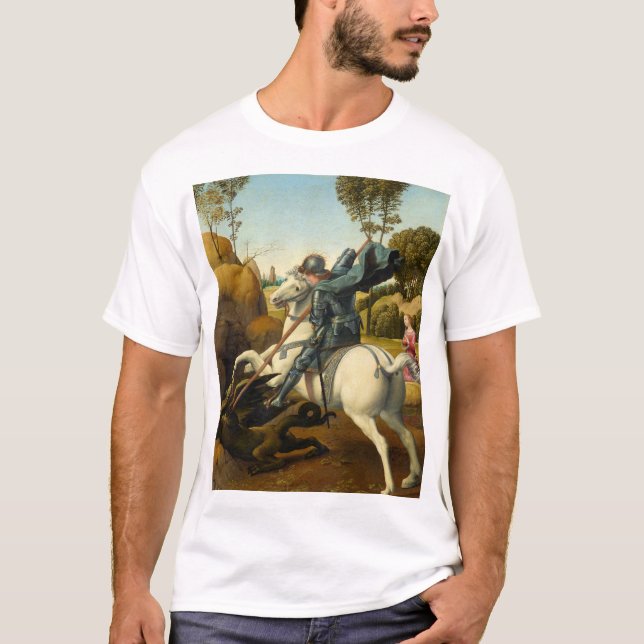 Saint George and the Dragon, 1506 by Raphael T-Shirt (Front)