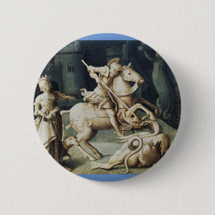 Saint George and the Dragon 6 Cm Round Badge