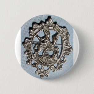 SAINT GEORGE AND THE DRAGON 6 CM ROUND BADGE