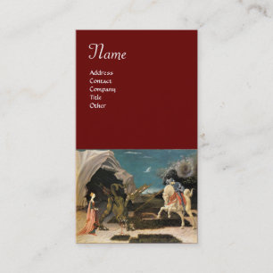 SAINT GEORGE AND THE DRAGON,brown ,blue red Business Card