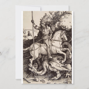 Saint George and the Dragon by Durer Invitation