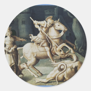 Saint George and the Dragon Classic Round Sticker