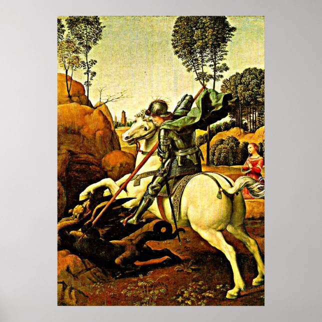 Saint George and the Dragon, fine art Poster (Front)
