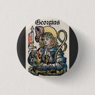 Saint George and the Dragon Great Martyr 3 Cm Round Badge