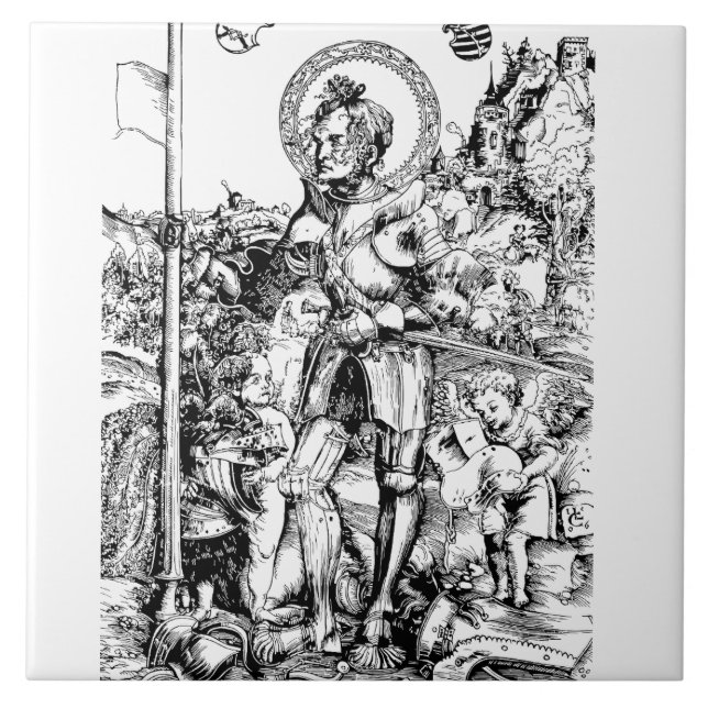 Saint George and the Dragon Great Martyr Ceramic Tile (Front)