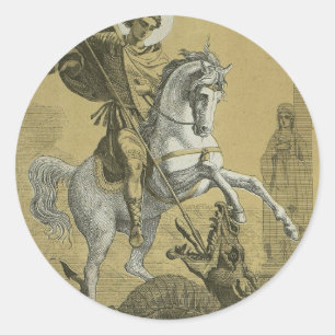 Saint George and the Dragon Great Martyr Classic Round Sticker