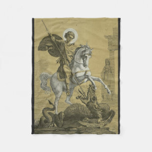 Saint George and the Dragon Great Martyr Fleece Blanket