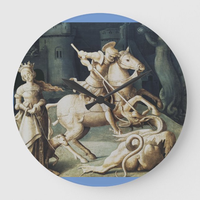Saint George and the Dragon Great Martyr  Large Clock (Front)