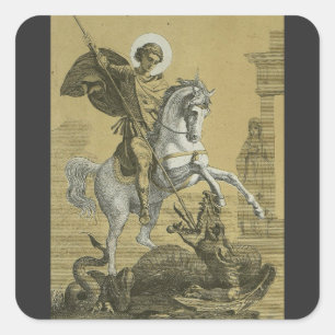 Saint George and the Dragon Great Martyr  Square Sticker