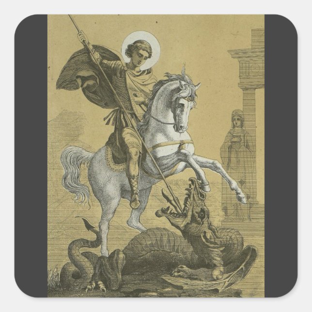 Saint George and the Dragon Great Martyr  Square Sticker (Front)
